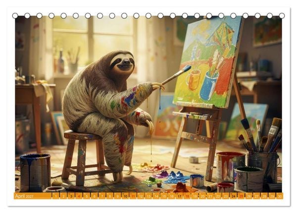 Produktbild: Faultiere im Beruf (Tischkalender 2027 DIN A5 quer), CALVENDO Monatskalender