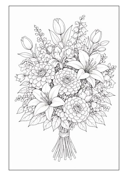 Produktbild: Blumenstr&auml;u&szlig;e &ndash; Blumen Malbuch f&uuml;r Erwachsene mit 50 sch&ouml;nen Ausmalbildern