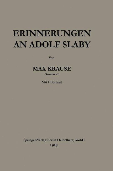 Produktbild: Erinnerungen an Adolf Slaby