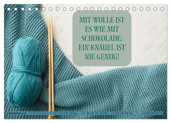 Produktbild: WOLLE Stricken ist eine Passion (Tischkalender 2026 DIN A5 quer), CALVENDO Monatskalender