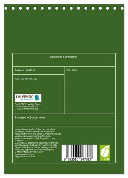 Produktbild: Bayerische Sch&ouml;nheiten (Tischkalender 2026 DIN A5 hoch), CALVENDO Monatskalender