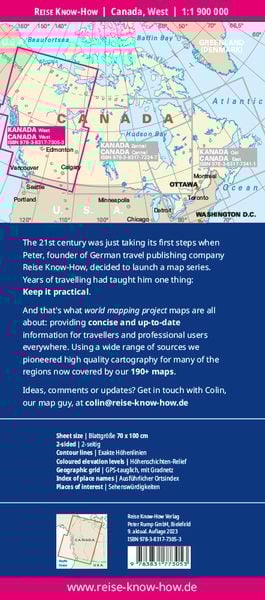 Produktbild: Reise Know-How Landkarte Kanada West / West Canada (1:1.900.000)