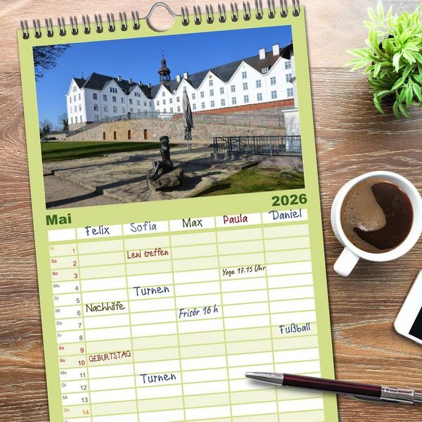 Produktbild: Familienplaner 2026 - Schleswig-Holstein Du bist so sch&ouml;n mit 5 Spalten (Wandkalender, 21 x 45 cm) CALVENDO