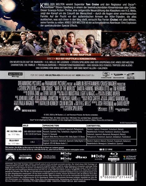 Produktbild: Krieg der Welten - Steelbook - Limited Edition (4K Ultra HD) (+ Blu-ray)