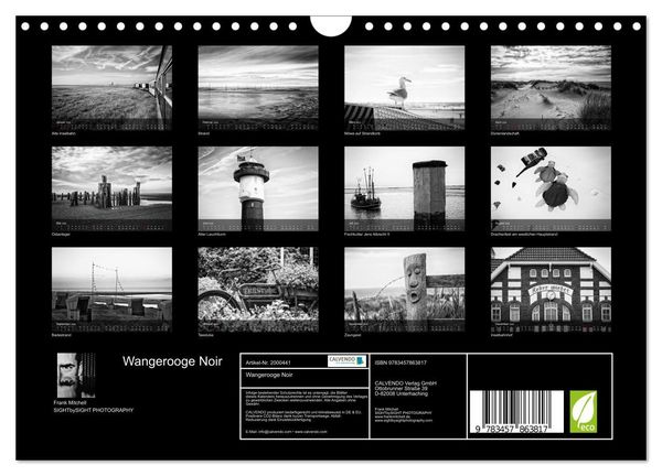 Produktbild: Wangerooge Noir (Wandkalender 2026 DIN A4 quer), CALVENDO Monatskalender