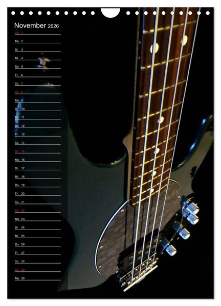 Produktbild: ROCKGITARREN in Szene gesetzt / Geburtstagskalender (Wandkalender 2026 DIN A4 hoch), CALVENDO Monatskalender