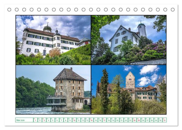 Produktbild: Schl&ouml;sser und Burgen in der n&ouml;rdlichen Schweiz (Tischkalender 2026 DIN A5 quer), CALVENDO Monatskalender