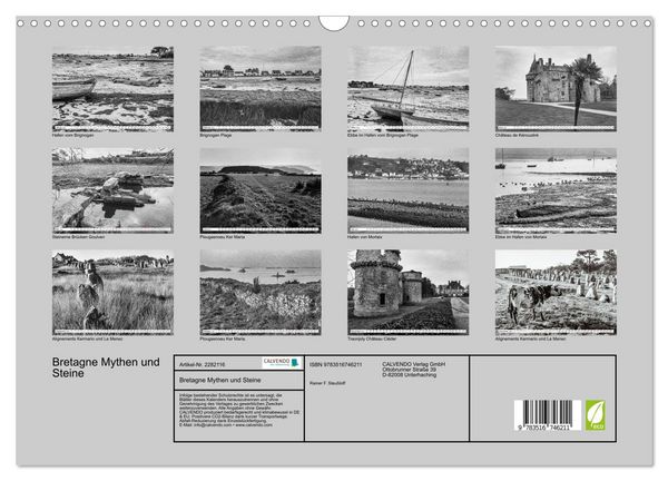 Produktbild: Bretagne Mythen und Steine (Wandkalender 2026 DIN A3 quer), CALVENDO Monatskalender