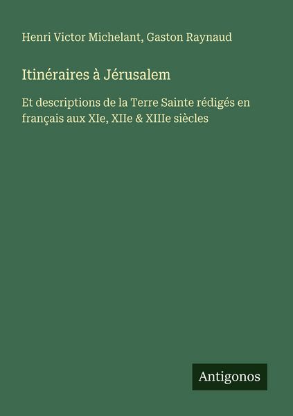 Produktbild: Itin&eacute;raires &agrave; J&eacute;rusalem