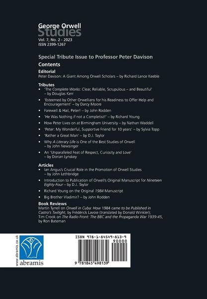 Produktbild: George Orwell Studies Vol.7 No.2