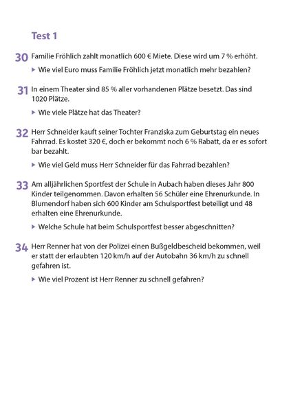 Produktbild: Prozentrechnen 6.-9. Klasse, A5-Heft