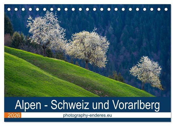 Alpen - Schweiz und Vorarlberg (Tischkalender 2026 DIN A5 quer), CALVENDO Monatskalender