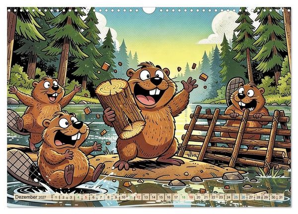 Produktbild: Lustige Biber - Comic (Wandkalender 2027 DIN A3 quer), CALVENDO Monatskalender