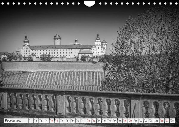 Produktbild: W&Uuml;RZBURG Monochrome Impressionen (Wandkalender 2022 DIN A4 quer)