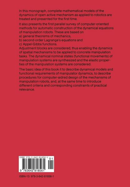Produktbild: Dynamics of Manipulation Robots