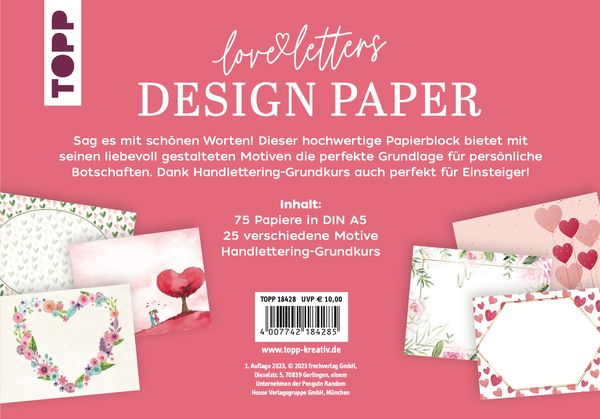 Produktbild: Design Paper Love Letters A5