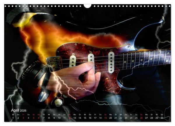 Produktbild: Rockgitarren Power (Wandkalender 2026 DIN A3 quer), CALVENDO Monatskalender