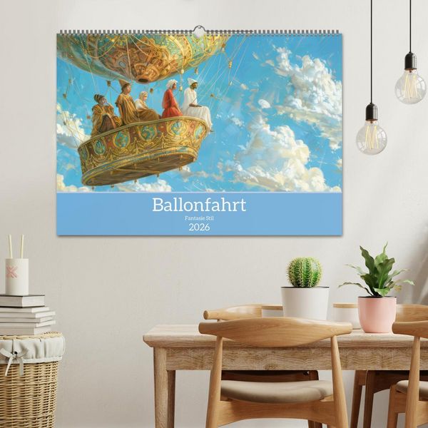 Produktbild: Ballonfahrt - Fantasie Stil (Wandkalender 2026 DIN A2 quer), CALVENDO Monatskalender