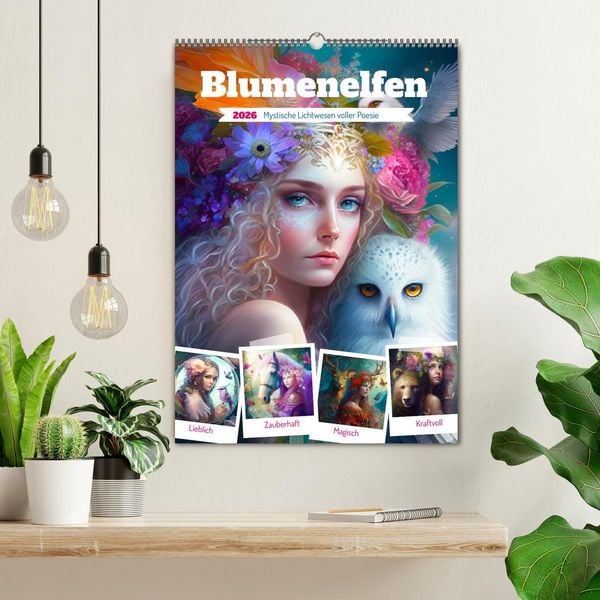 Produktbild: Blumenelfen. Mystische Lichtwesen voller Poesie (Wandkalender 2026 DIN A2 hoch), CALVENDO Monatskalender