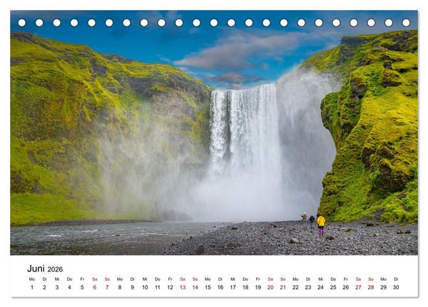 Produktbild: Island - Elemente der Natur (Tischkalender 2026 DIN A5 quer), CALVENDO Monatskalender