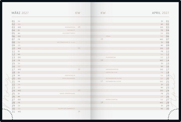 Produktbild: rido/id&eacute; 7013607017 Taschenkalender Premium Young Line Mini 2027 "Moon" A6, Papier