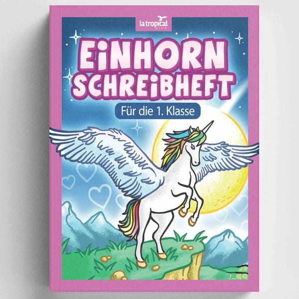Einhorn Schreibheft für die 1. Klasse