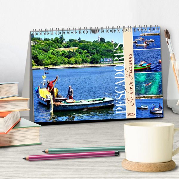 Produktbild: Pescadores - Fischer in Havanna (Tischkalender 2026 DIN A5 quer), CALVENDO Monatskalender