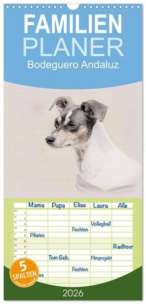 Produktbild: Familienplaner 2026 - Bodeguero Andaluz 2026 mit 5 Spalten (Wandkalender, 21 x 45 cm) CALVENDO