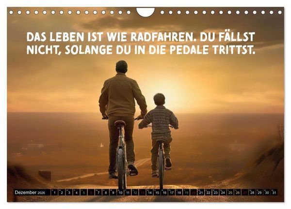 Produktbild: Faszination Fahrrad - coole Spr&uuml;che (Wandkalender 2026 DIN A4 quer), CALVENDO Monatskalender