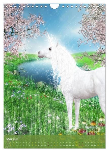 Produktbild: Zauberhaft liebe Einh&ouml;rner - Kalender (Wandkalender 2026 DIN A4 hoch), CALVENDO Monatskalender