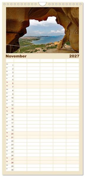 Produktbild: Familienplaner 2027 - Traumhaftes Sardinien mit 5 Spalten (Wandkalender, 21 x 45 cm) CALVENDO