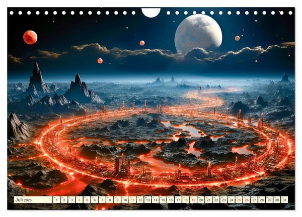Produktbild: Futuristische Lebens Welten (Wandkalender 2026 DIN A4 quer), CALVENDO Monatskalender