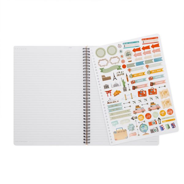 Produktbild: Legami Notizbuch liniert mit Spiralbindung - Maxi - Travel
