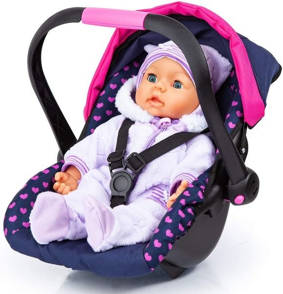 Produktbild: Bayer Design 67954AA - Puppen-Autositz Deluxe Car Seat, mit Dach, Einhorn-Motiv, blau/pink