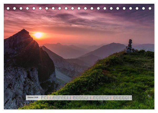 Produktbild: Berge im Licht der Sonne (Tischkalender 2026 DIN A5 quer), CALVENDO Monatskalender