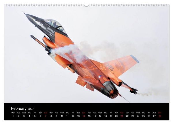 Produktbild: General Dynamics F-16 Fighting Falcon (High Quality Premium Wall Calendar 2027 DIN A2 landscape),CALVENDO 12 Month Wall Calendar