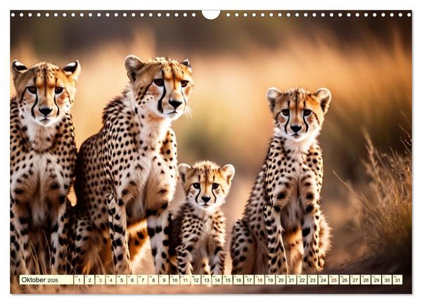 Produktbild: Geparden - die schnellsten J&auml;ger der Welt (Wandkalender 2026 DIN A3 quer), CALVENDO Monatskalender