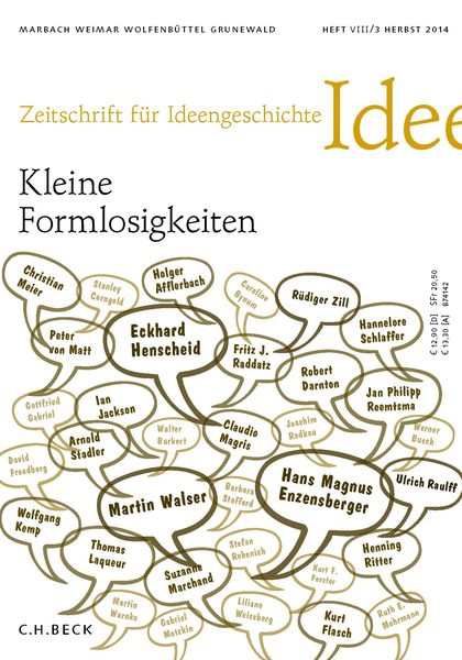 Produktbild: Zeitschrift f&uuml;r Ideengeschichte Heft VIII/3 Herbst 2014