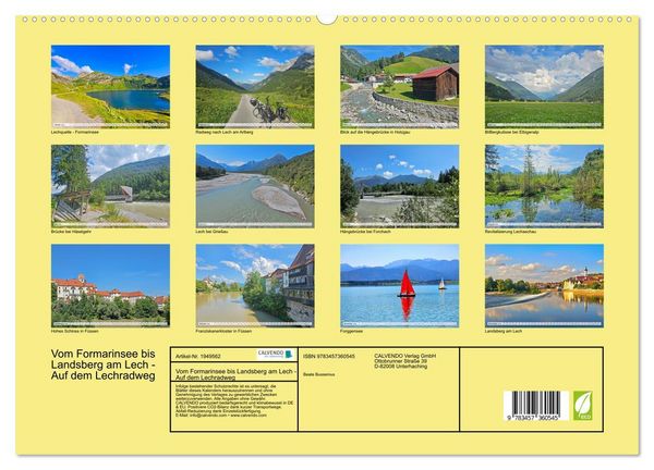 Produktbild: Vom Formarinsee bis Landsberg am Lech - Auf dem Lechradweg (hochwertiger Premium Wandkalender 2026 DIN A2 quer), Kunstdruck in Hochglanz