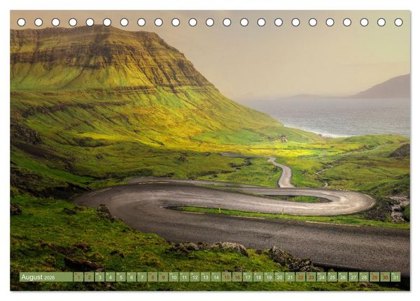 Produktbild: F&auml;r&ouml;er Inseln - Wo Schafe tanzen und die Natur im Winde fliegt (Tischkalender 2026 DIN A5 quer), CALVENDO Monatskalender