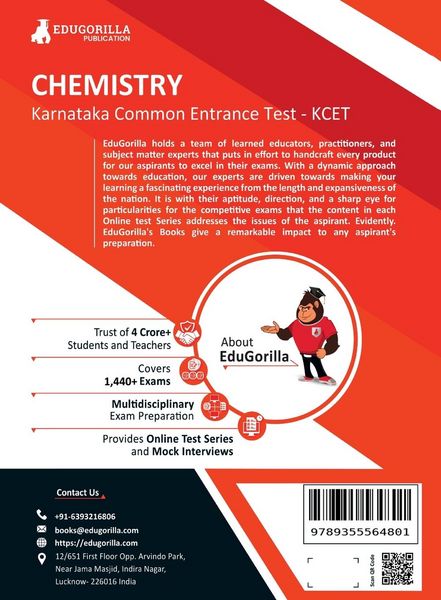 Produktbild: KCET Chemistry Book 2023 (Karnataka Common Entrance Test) - 10 Mock Tests (Solved Objective Questions with detail solution) with Free Access To Online