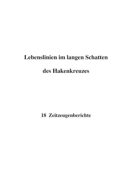Produktbild: Lebenslinien im langen Schatten des Hakenkreuzes