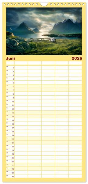 Produktbild: Familienplaner 2026 - Der Ruf des Nordens mit 5 Spalten (Wandkalender, 21 x 45 cm) CALVENDO