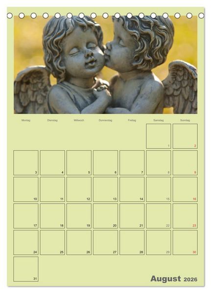Produktbild: Monatsplaber f&uuml;r flei&szlig;ige Engel (Tischkalender 2026 DIN A5 hoch), CALVENDO Monatskalender