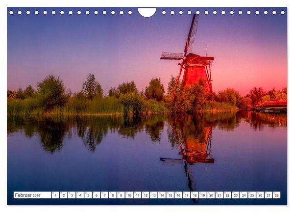 Produktbild: Die Windm&uuml;hlen von Kinderdijk - UNESCO Welterbe (Wandkalender 2026 DIN A4 quer), CALVENDO Monatskalender