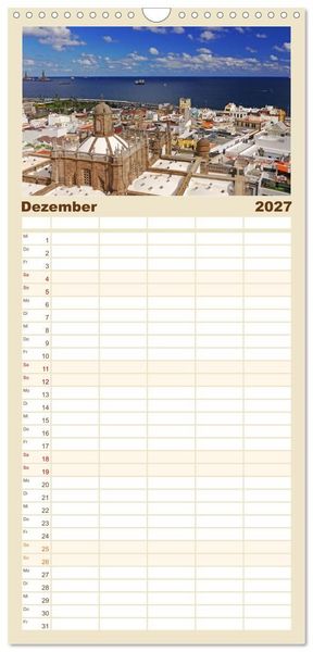Produktbild: Familienplaner 2027 - Bet&ouml;rendes Gran Canaria mit 5 Spalten (Wandkalender, 21 x 45 cm) CALVENDO