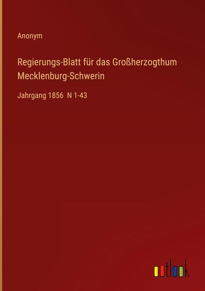 Produktbild: Regierungs-Blatt f&uuml;r das Gro&szlig;herzogthum Mecklenburg-Schwerin