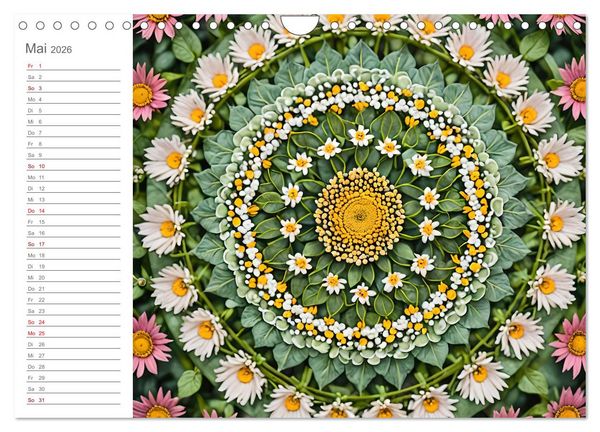 Produktbild: Natural Mandalas - Kraftvolle KI Mandalas aus Naturmaterialien (Wandkalender 2026 DIN A4 quer), CALVENDO Monatskalender