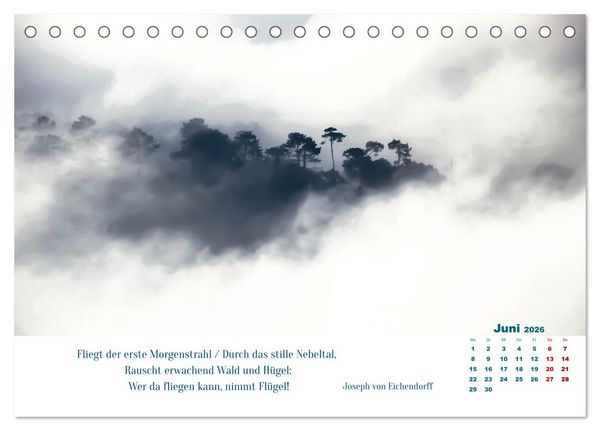 Produktbild: Nebelfarben. Ein poetischer Spaziergang (Tischkalender 2026 DIN A5 quer), CALVENDO Monatskalender