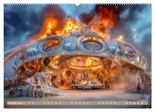 Produktbild: Festival der Kreativit&auml;t und Lebenslust - In der W&uuml;ste (hochwertiger Premium Wandkalender 2026 DIN A2 quer), Kunstdruck in Hochglanz